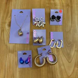 Claire's Gold and Multicolor Earring and Necklace Set